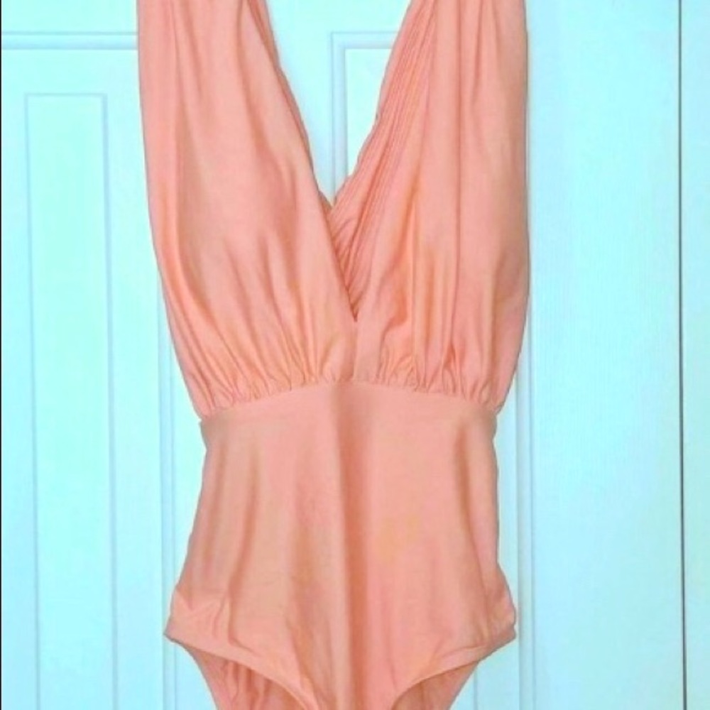 Anthropologie Allihop melon zinnia one piece new